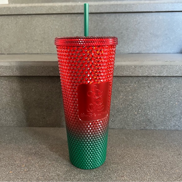 Mickey Mouse Christmas Starbucks Red Green Ombre Tumbler Walt Disney World, NWT - Picture 5 of 14